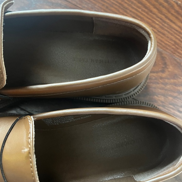 American Eagle Medium Brown Faux Leather Chucky Lug Sole Penny Loafers Size 9 - Picture 9 of 16
